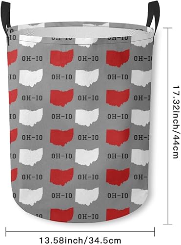 Miniatura 2 de Cesta de lavandería New Ohio USA American State Map - Cesta de almacenamiento plegable para cuarto de baño, decoración del hogar