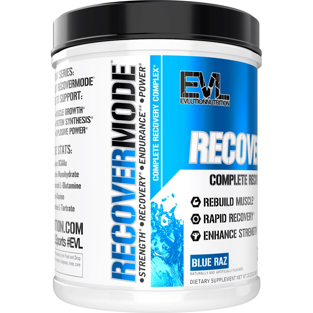 Evlution Nutrition Recover Mode- Complete Post Workout with BCAAs, Immunity Support, Vitamin C, D & E, Electrolytes, Hydration, Creatine, Glutamine, Beta-Alanine, L-Carnitine, 30 Serve, Blue Raz — Amazon image 8