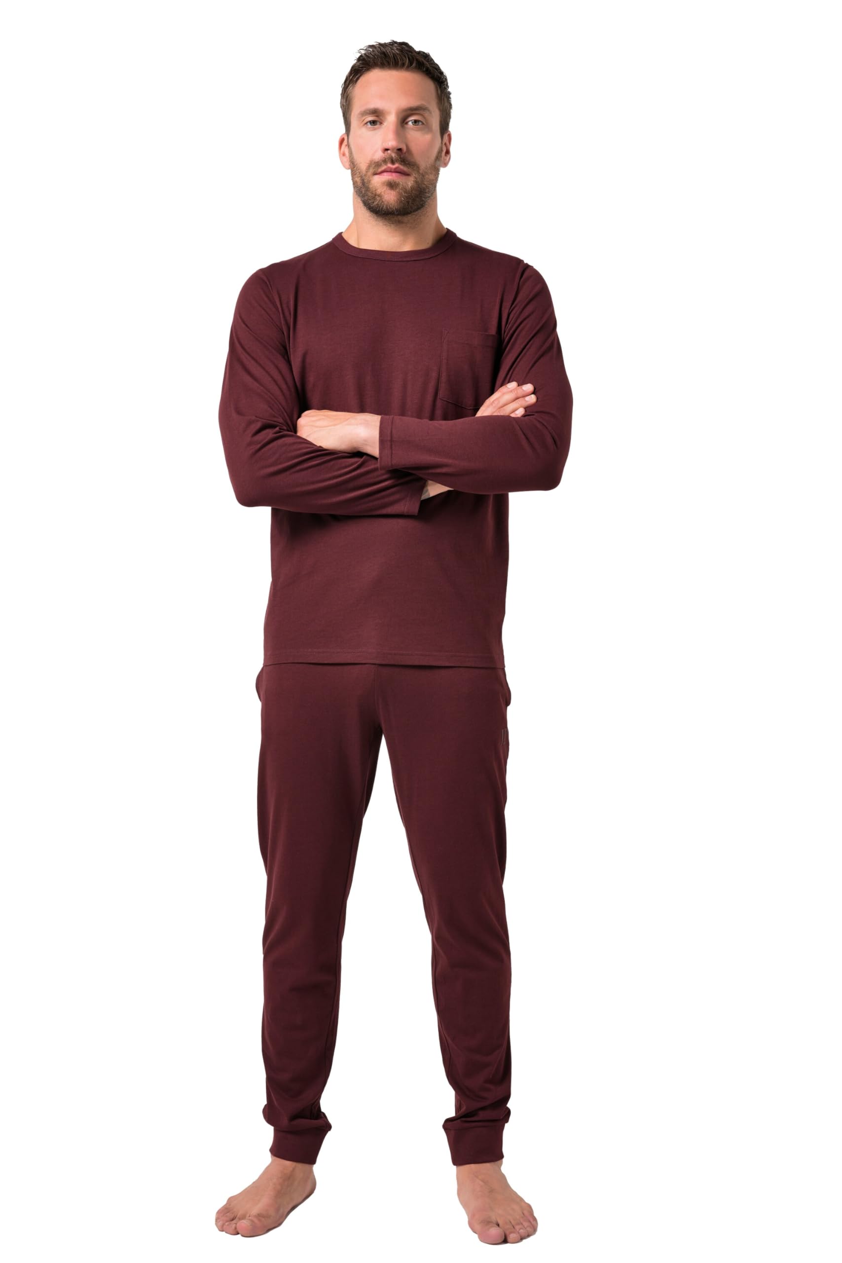 JP 1880 Herren große Größen Übergrößen Menswear L-8XL Schlafanzug, Homewear, Zweiteiler, Brusttasche 843024