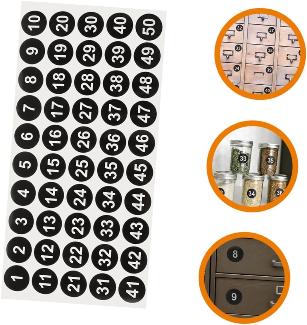 20Sheets Stickers Self Adhesive Labels for Classroom Organization and Inventory Management Easy to Use Number Decals Detachable and Residue