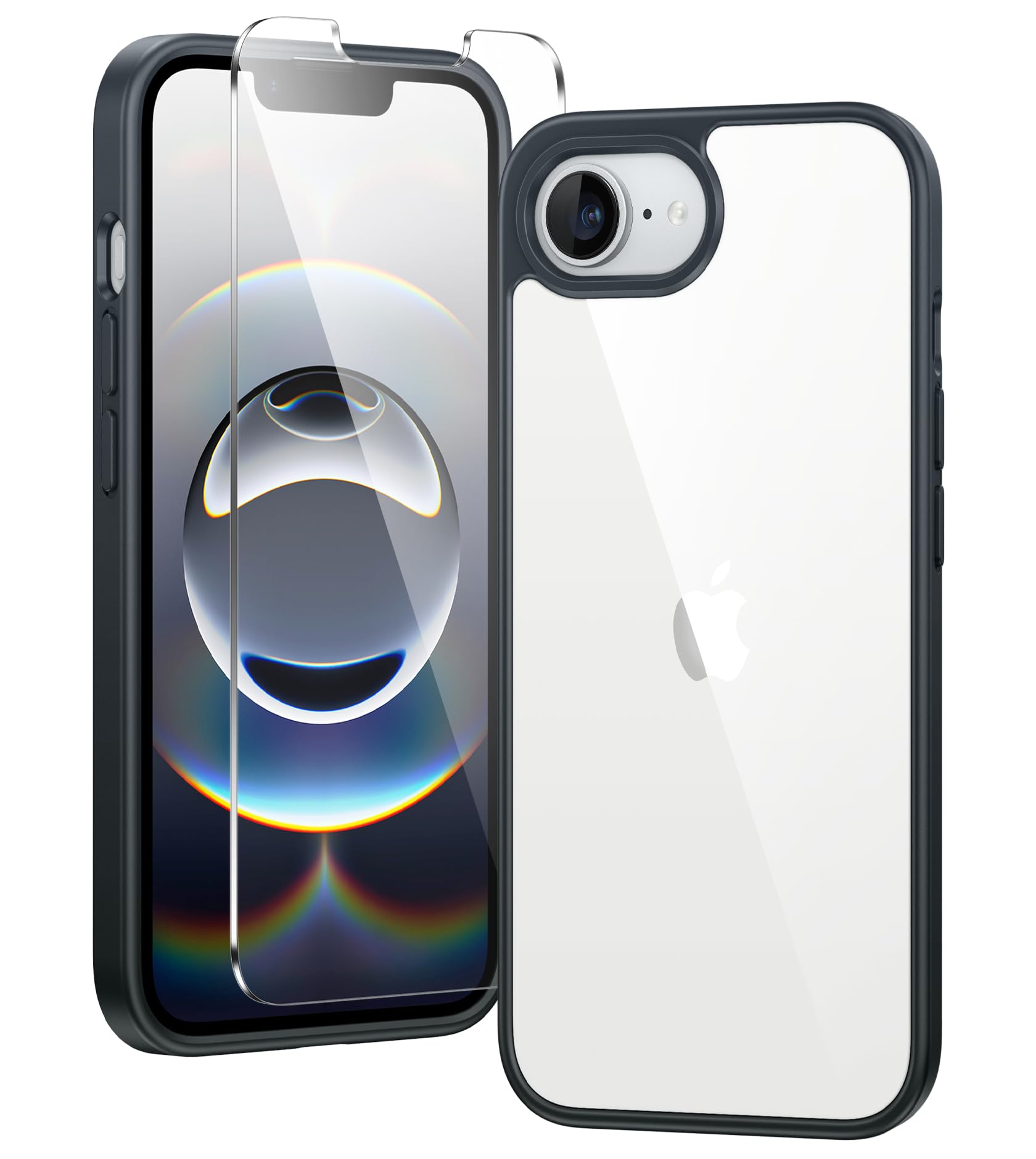 FNTCASE for iPhone 17e/16e Case Clear Phonecase with Screen Protector | Anti Yellowing, Military Grade Drop Protection, Slim Phone Cases, Shockproof Protective Bumper, Transparent Cell Cover