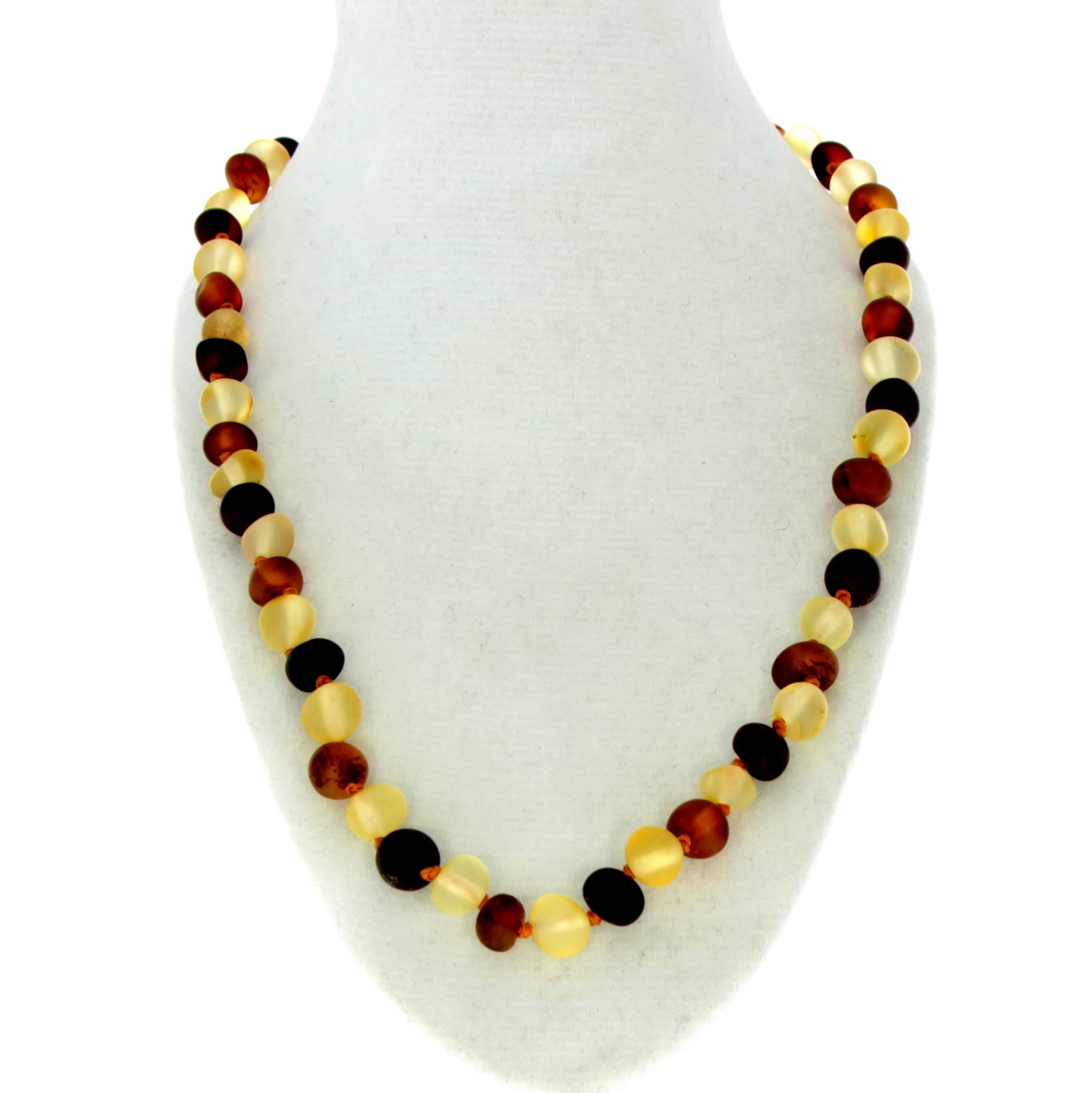 SilverAmber Jewellery - Collana in ambra baltica - Mista - Grezza - Perle di ambra genuina al 100% - Massima qualità - Dimensione: 41 cm - NRAWMIX41