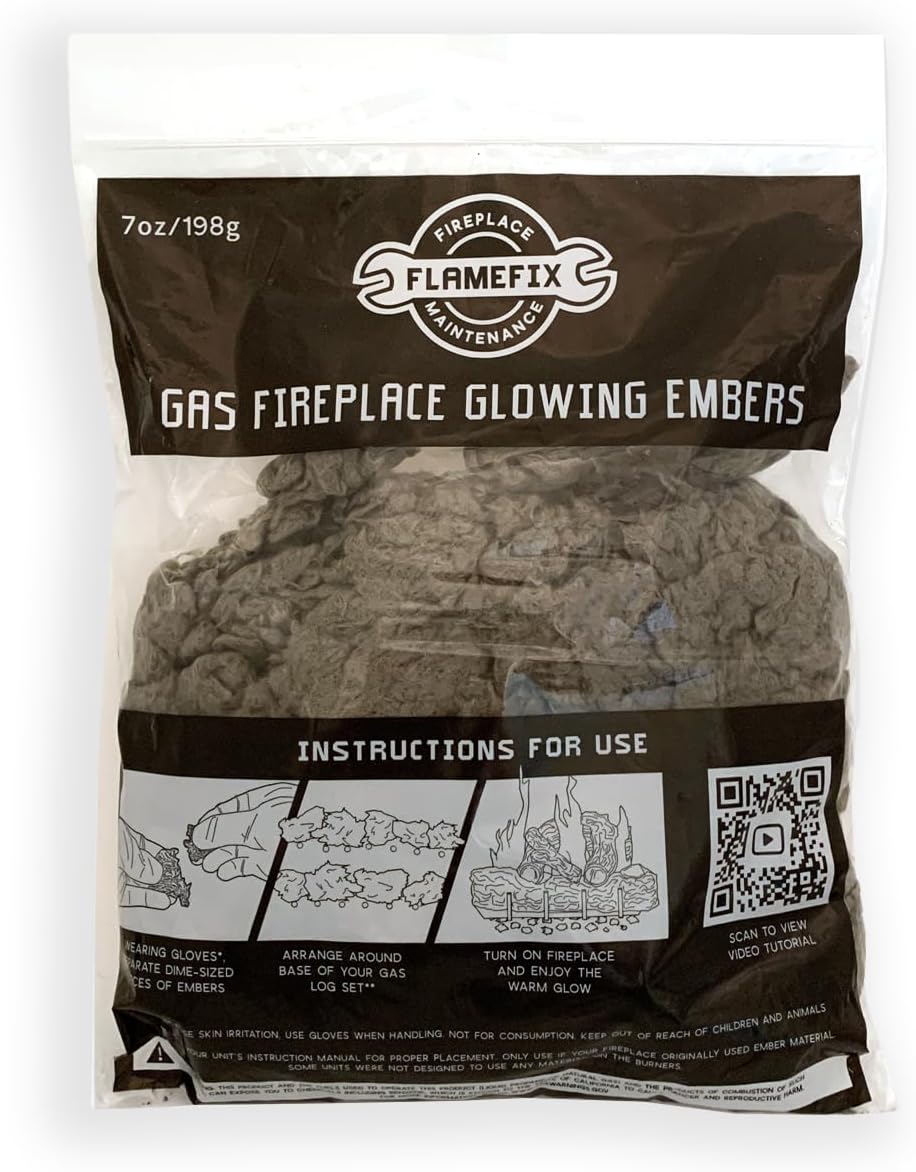 Flamefix Gas Fireplace Glowing Embers Home & Kitchen