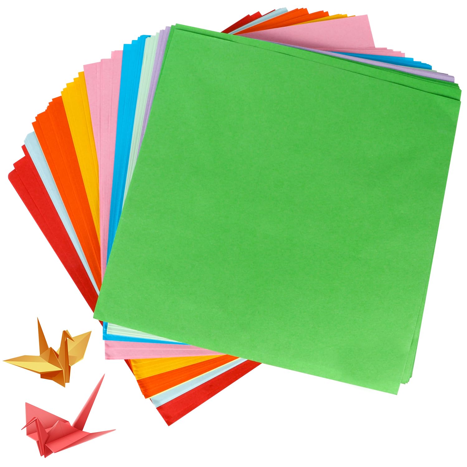 Lot De 100 Feuilles Origami Colorées - Papier Millimétré Double Face Pour Enfants - 20 X 20 Cm - Grand Papier Carré - Origami Fait à La Main - 20 Couleurs