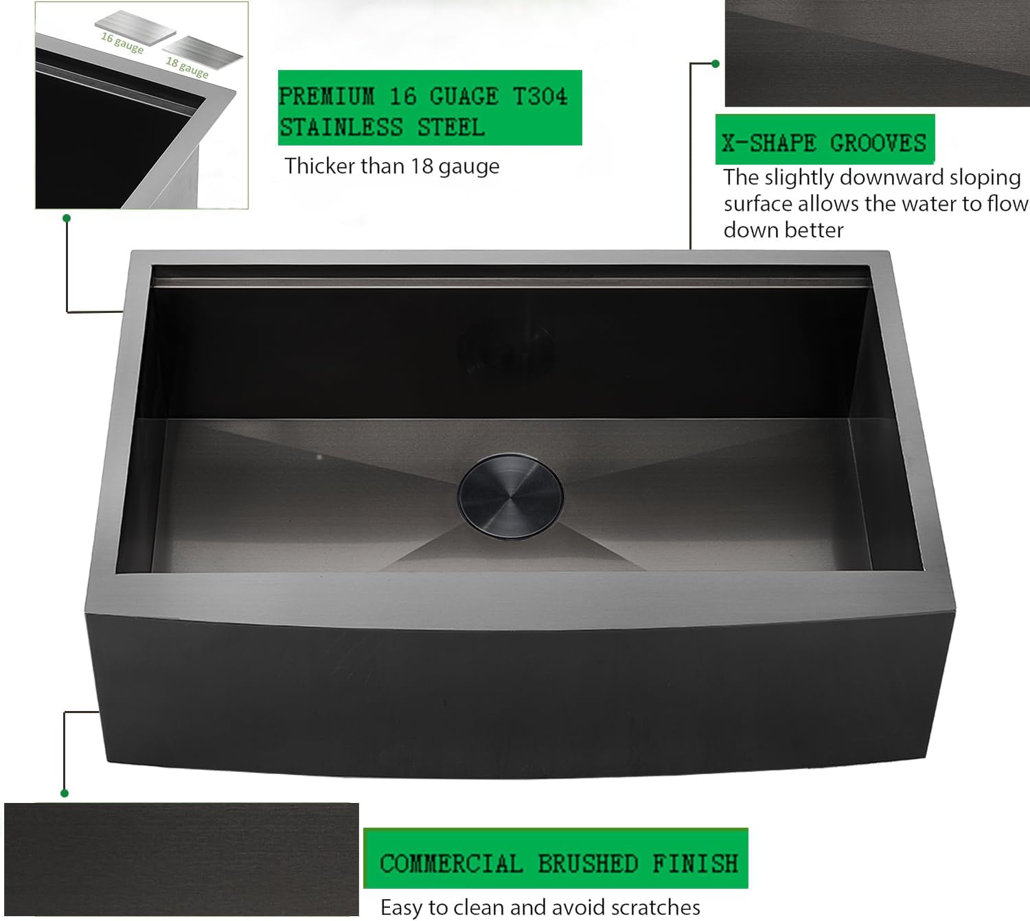 1 Handle Kitchen Faucet and Farmhouse Kitchen Sink