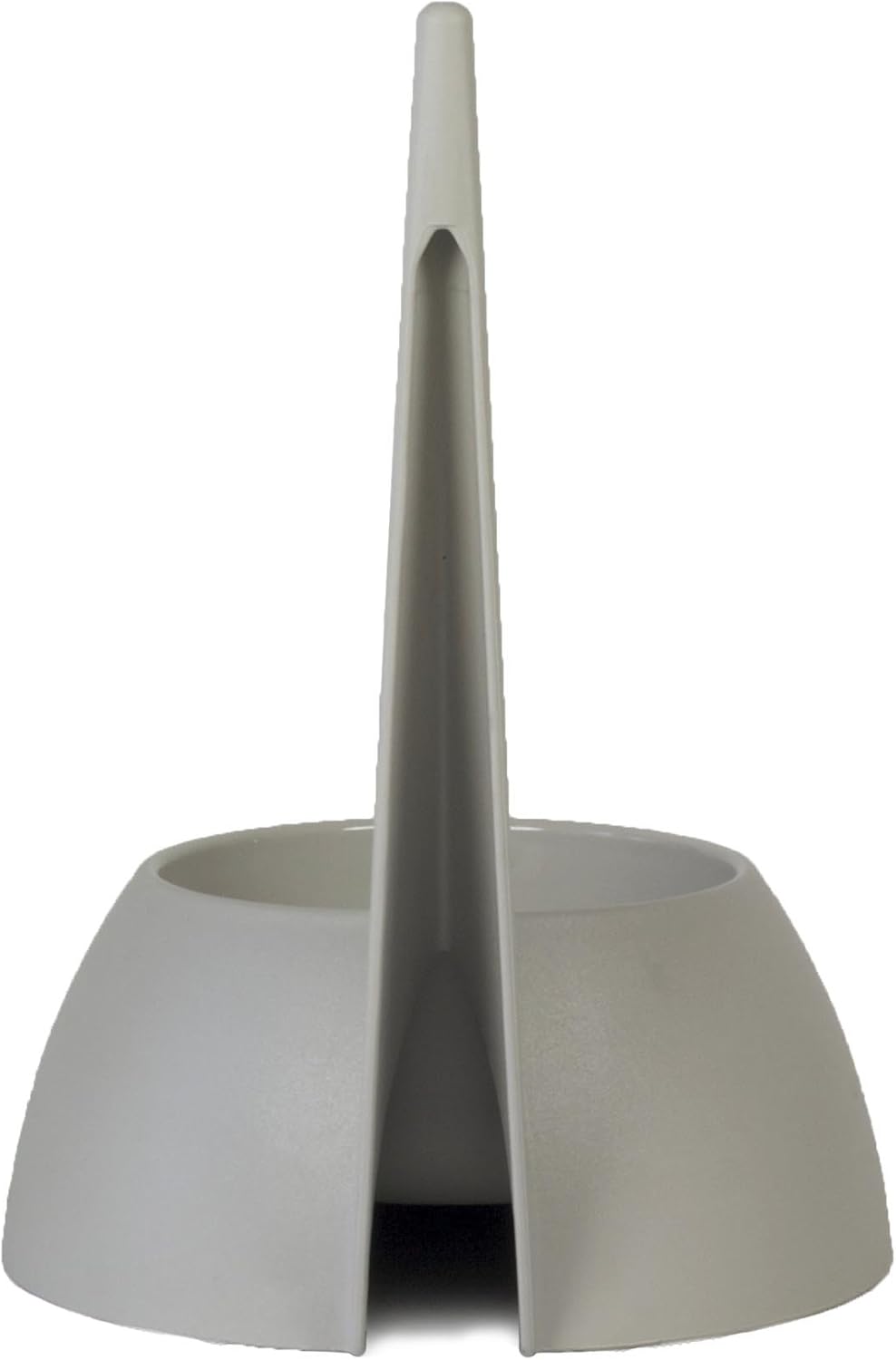 United Pets Tail Ciotola per Cani con Le Orecchie Lunghe, Ideale per Cocker, Segugio, Bracco, Basset Hound. Ciotola di Design per Cani, Made in Italy, Grigio Tortora, taglia unica