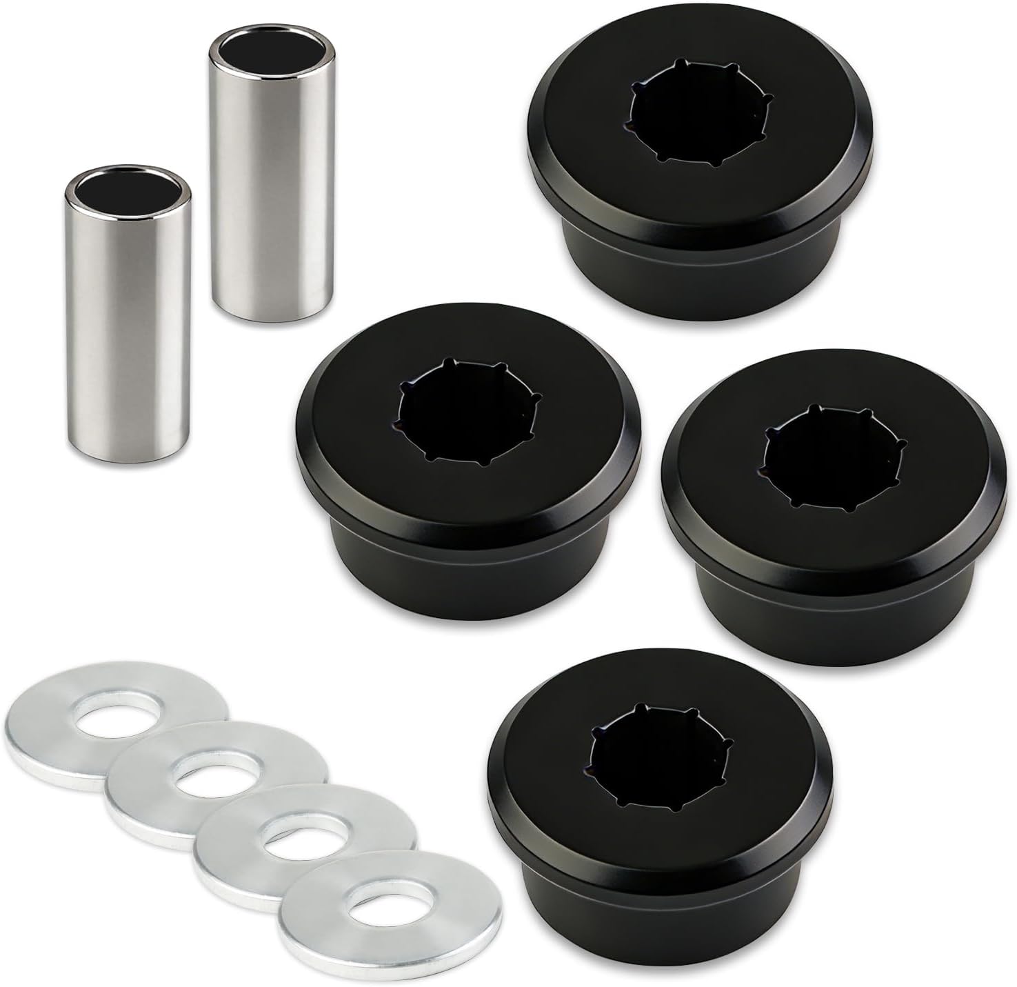 Polyurethane Front Differential Side Mount Bushings Set Kit, Front Differential Side Mount Bushings Kit for 2006-2010 Hummer H3(Black)