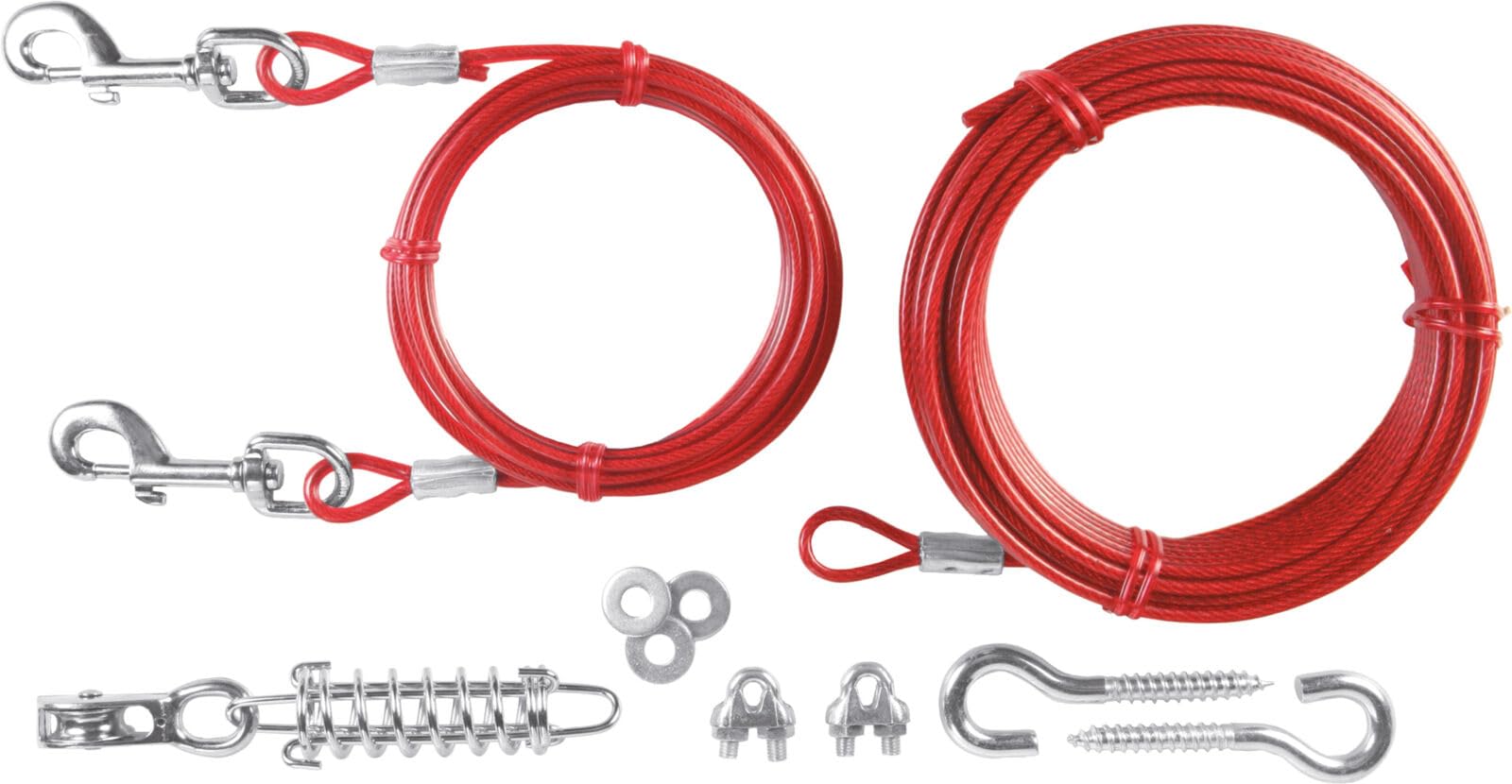 TRIXIE Cavo con puleggia Tie out, 15 m, Colore: Rosso