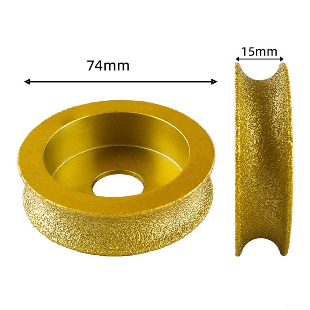 Mola a testa tonda brasata sottovuoto 74 x 20 mm per l'uso su superfici dure in pietra e vetro in lavori di costruzione (15 mm)