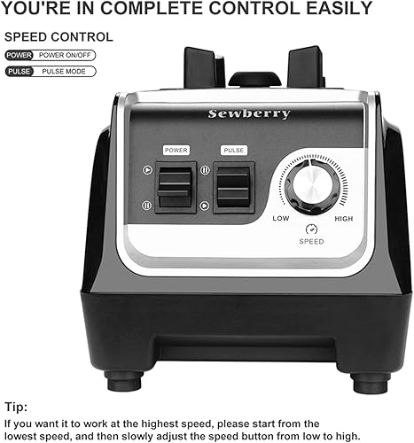 Miniatura 3 de Licuadora profesional para encimera para uso doméstico y comercial, licuadora de batidos de alta velocidad de 2200 W para batidos y batidos con