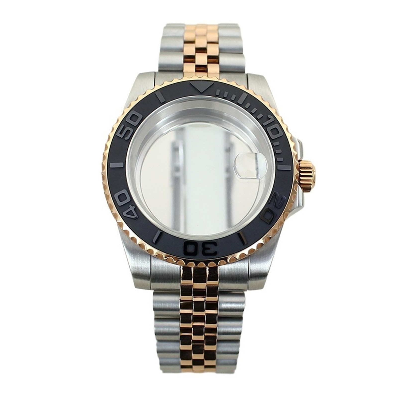 1 Stück 40 mm Ersatz-Uhrengehäuse mit Keramiklünette und Saphirglas for ETA 2824 Uhrwerke Jubilee-Armband
