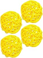 Vista 6 de Juego de 10 bolas decorativas de mimbre de ratán para mesa, boda, fiesta, Navidad, decoración del hogar (negro, diámetro de 2 pulgadas)