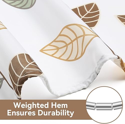 Miniatura 2 de Cortina de ducha de poliéster lavable con parte inferior ligera, de secado rápido, 72 x 72 pulgadas, con 12 ganchos