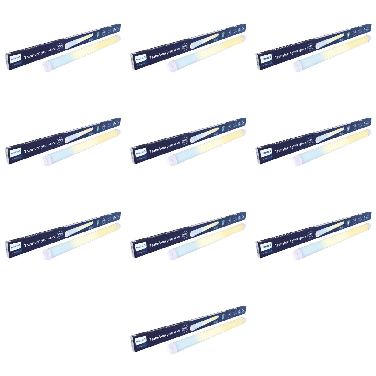 Philips StarBright Wide Nxt 50W Linear LED Batten | 3-in-1 Color Changing TubeLight| 5000 Lumens | 4 Feet (1200mm) Tube Light | 2X Wider Spread & Brighter Light | 4kV Surge Protection | Pack of 10-image-31