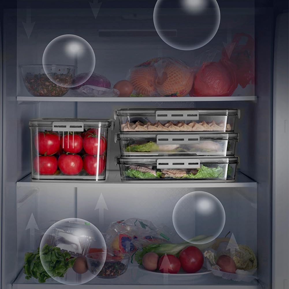 1 juego de caja de conservación de frutas y verduras con huevo cubierto