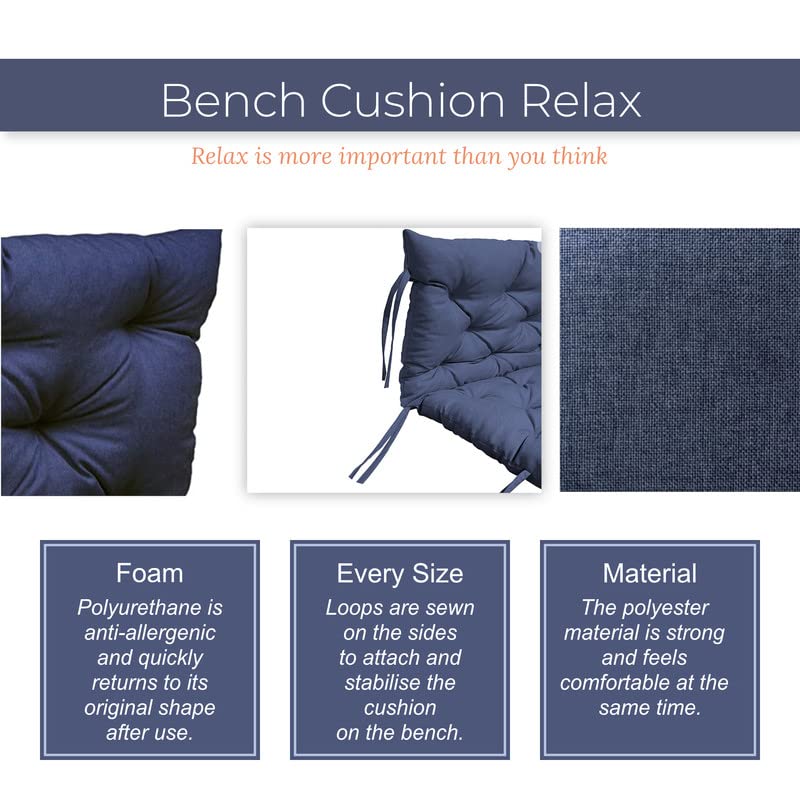 SuperKissen24 - Coussin Dossier Banc De Jardin 100x50 Cm + Appui 100x60 Cm + 2x45x45 Cm Coussin Chaise - Rouge Imperméable Intérieur/Extérieur