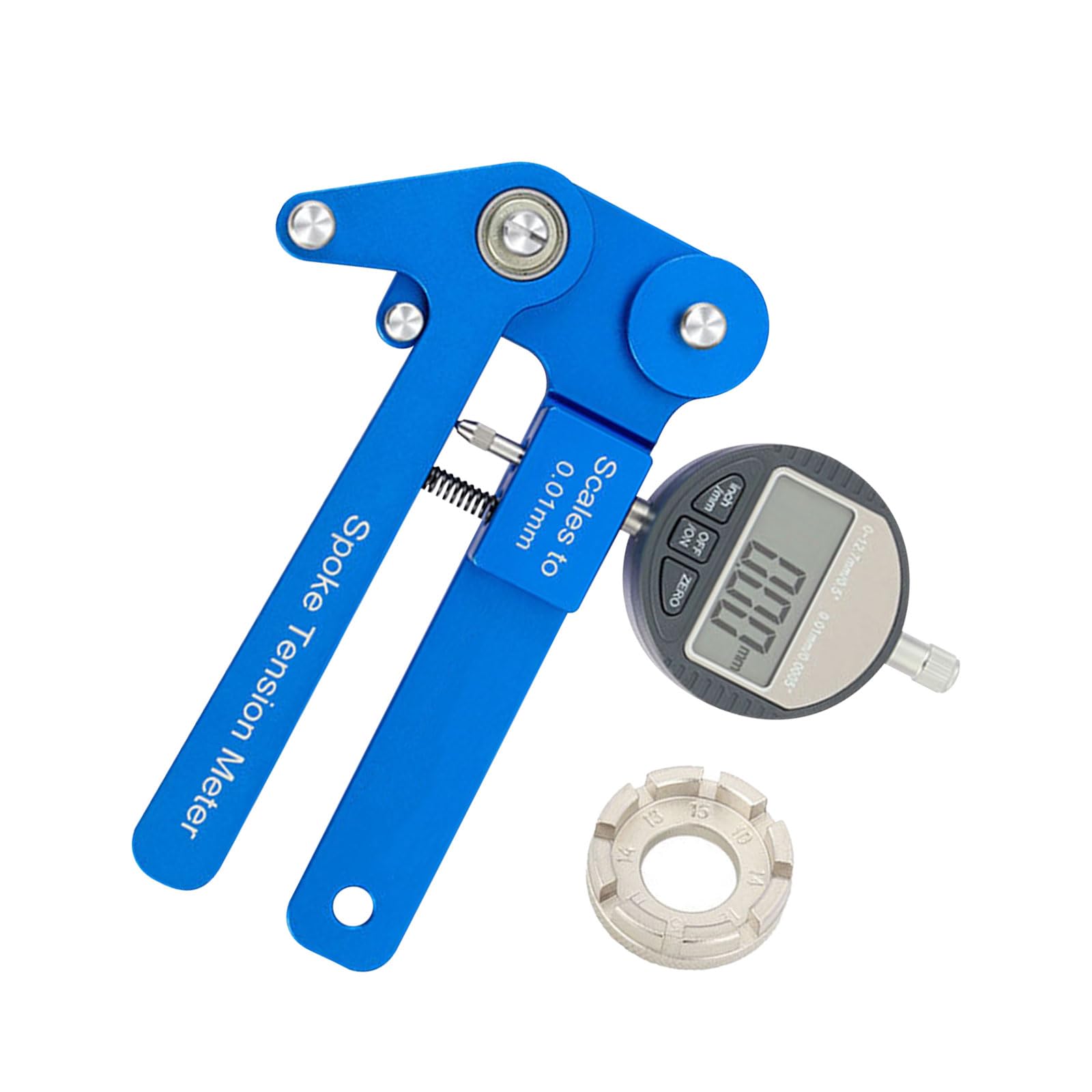 Fahrrad-Speichen-Spannungsmesser, Aluminiumlegierung, hohe Präzision, genaue Anzeige, Fahrrad-Speichenspannungsmesser mit Fahrradspeichenschlüssel-Werkzeug