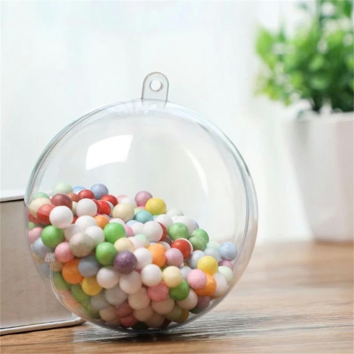 20 pièces Boule Transparente de noël Boules d'arbre de noël boîte Boule Ornement Cadeau de Mariage présent décoration de fête-8cm
