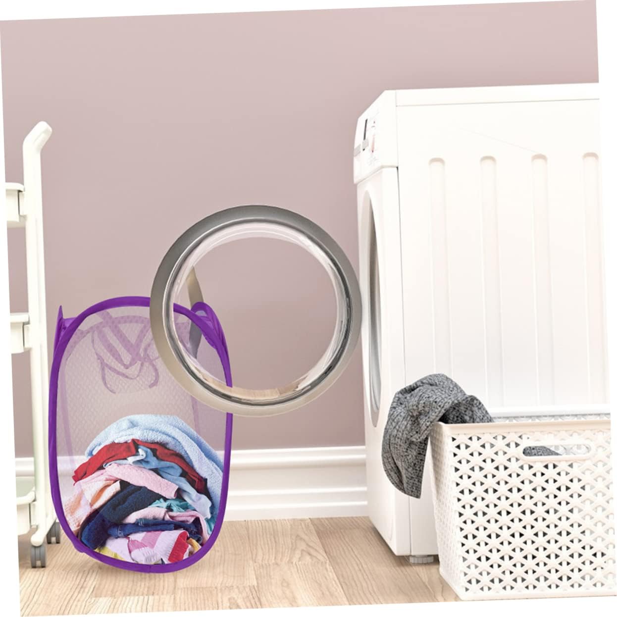 VOSAREA 2pcs Clothes Hamper Mesh Laundry Basket under Bed Storage Portable for College Hotel Camping