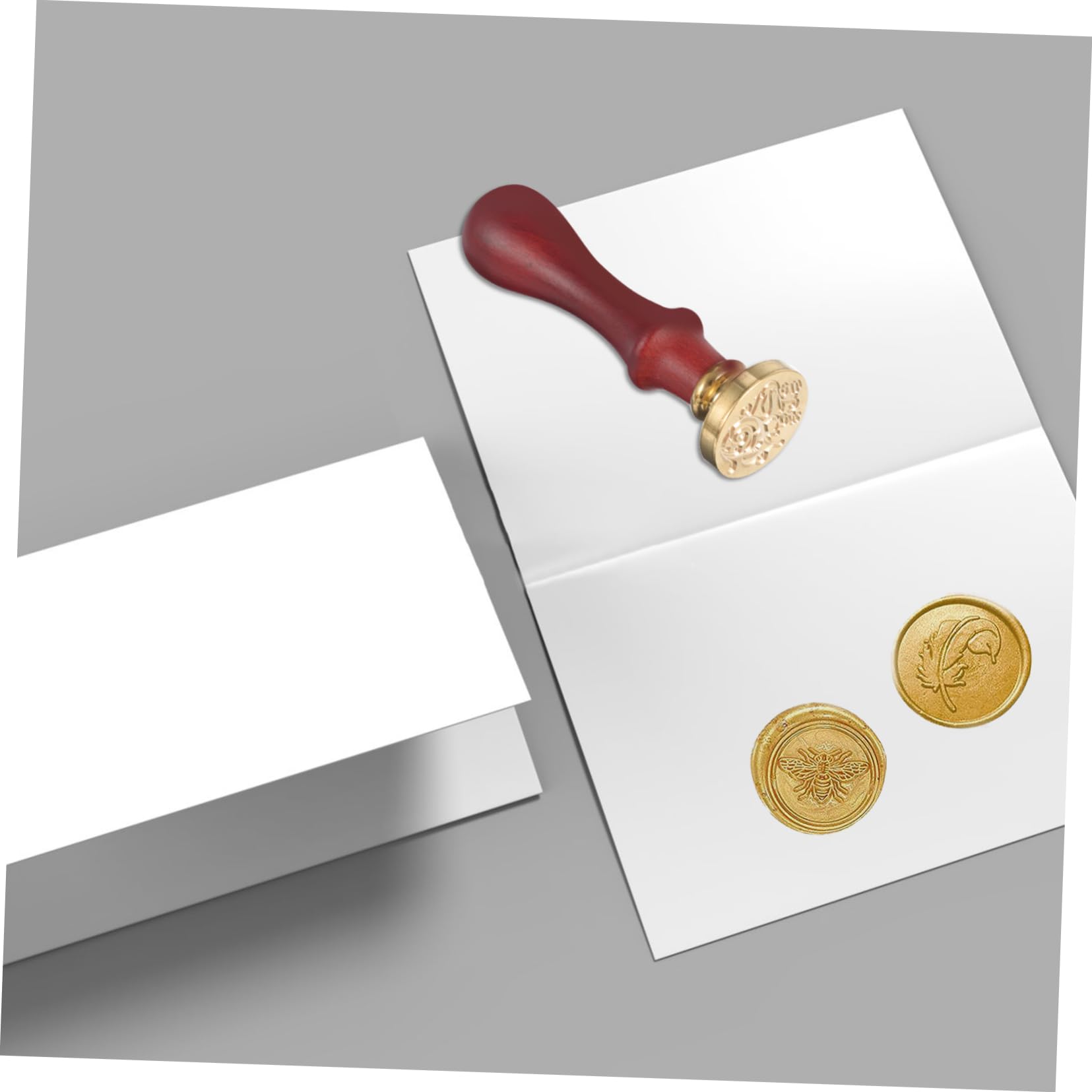 Lacksiegelstempel Satz aus Kupfer und Holzgriff für Wachsstempel Selbstgemacht Karten mit Langlebiger Nutzung und Vielseitigen Anwendungen im Retro Stil