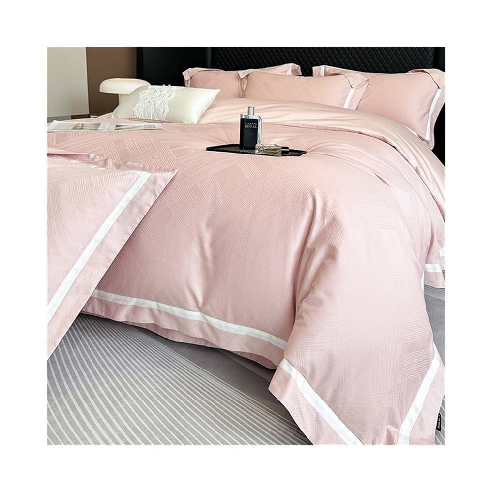 S5b8w3g7 Pink Bedding Set Luxury 600Tc Egyptian Cotton Duvet Cover Set Queen/King Size Soft Breathable Jacquard Bedding For All Season ﻿ Home Textile