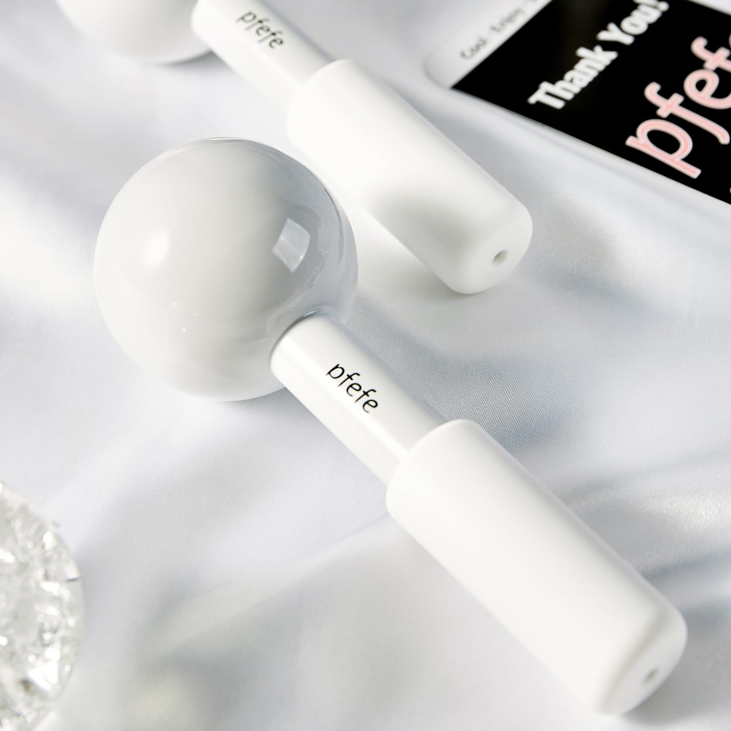 pfefe Ice Globes for Face & Eyes, Unbreakable Stainless Steel Cryo Sticks for Beauty Routines, Facials Cold Roller Cooling Globes for Puffiness, Wrinkles, Dark Circles, Headaches