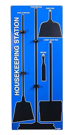 5S Housekeeping Shadow Board Broom Station Blue Board Only