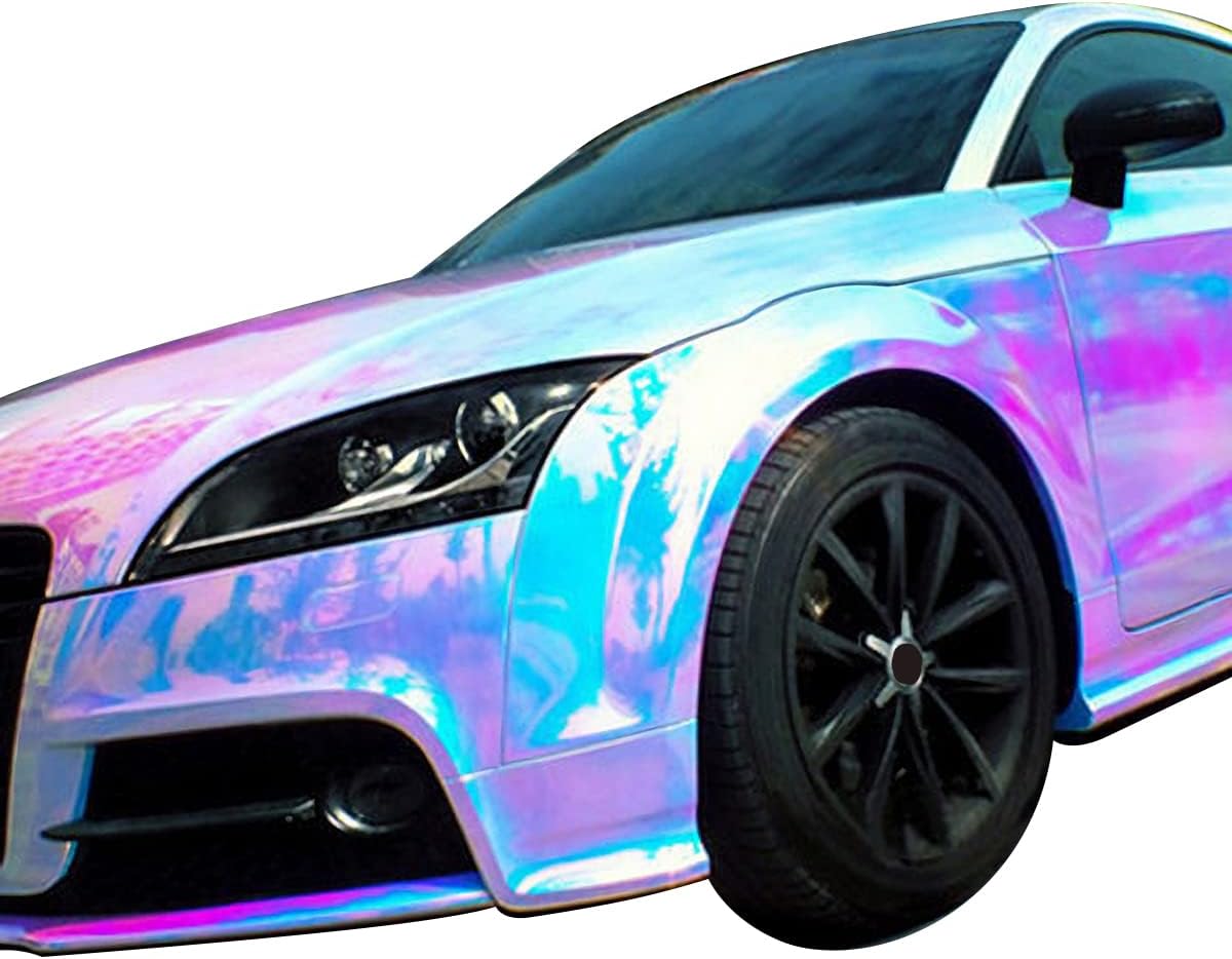 Holographic Rainbow Chrome Vinyl Wrap Film 4.5ft×59ft Car Protective Film Sticker Air-Release Adhesive Film
