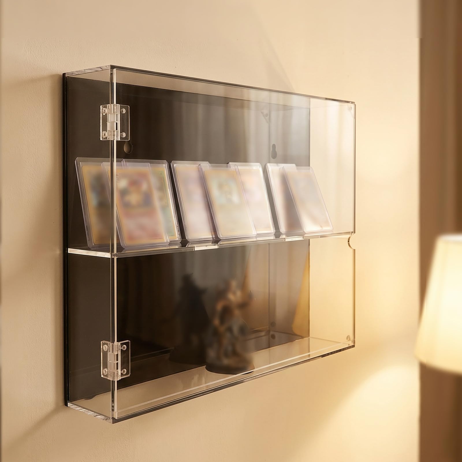 YARNOW Vitrina expositora de Tarjetas con protección UV, para Montaje en Pared, de acrílico Transparente, para Tarjetas coleccionables de fútbol, ​​béisbol, Baloncesto, Hockey y cómics.
