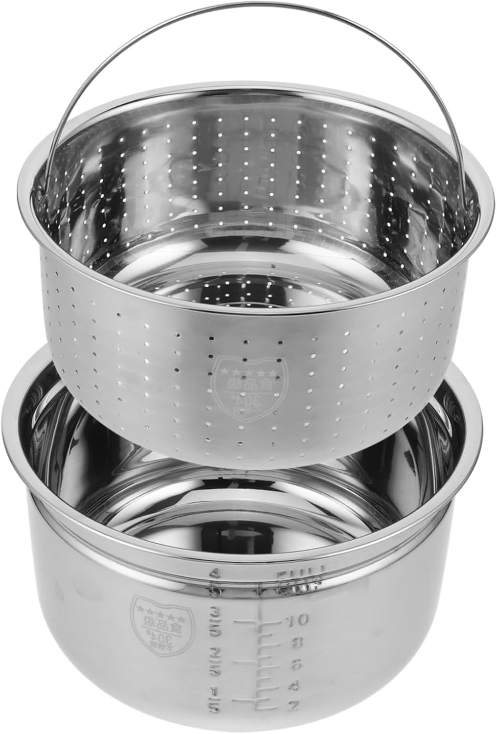 1set Stainless Steel Inner Cooking Pot Rice Draining Basket for Electric Pressure Cooker and Rice Cooker Efficient Water Drainage and Flavor Enhancement for Home Kitchen Use