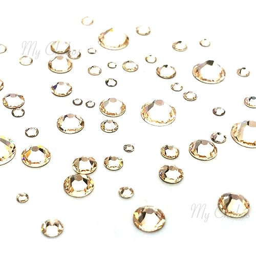 Miniatura 4 de SILK (391) 144 piezas de diamantes de imitación Swarovski 2058/2088 Crystal Flatbacks arte de uñas mezclado con tamaños ss5, ss7, ss9, ss12, ss16,