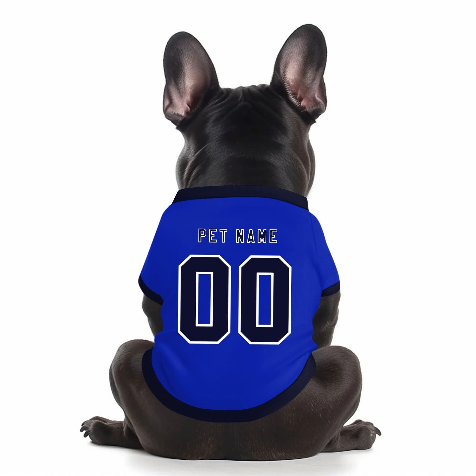 Customized Dog T-Shirt Personalised Dog Clothes with Name Number Logo Custom Football Pet Jersey Sports Fan Shirt for Small Medium Large Dogs Cats
