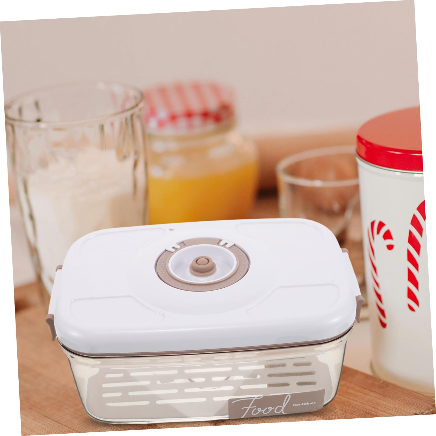 Homoyoyo Contenitore per Alimenti Sottovuoto 2, 1 l Beige, Set 1