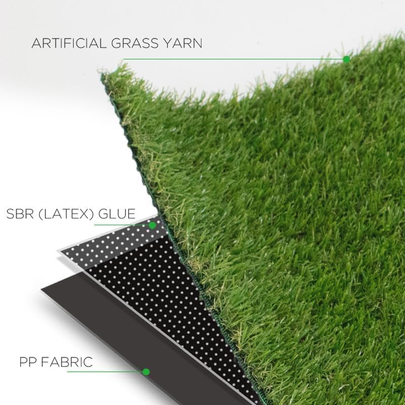 Artificial Grass Turf Rug 14FTX30FT, Outdoor Patio Rug 0.8" Pile Artificial Turf with Drain Holes Astro Turf Outdoor Patio Decor for Garden Lawn Landscape Balcony