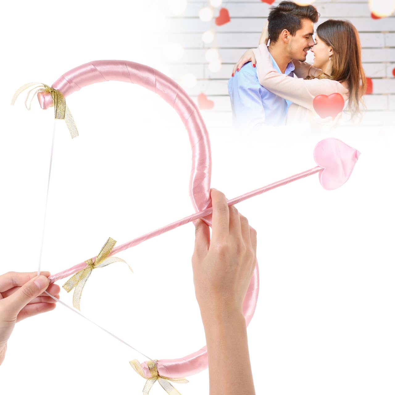 Healvian Cupid Bow and Arrow Set Pink, Foam Fabric Valentine'S Day Cosplay Accessories - Image 2