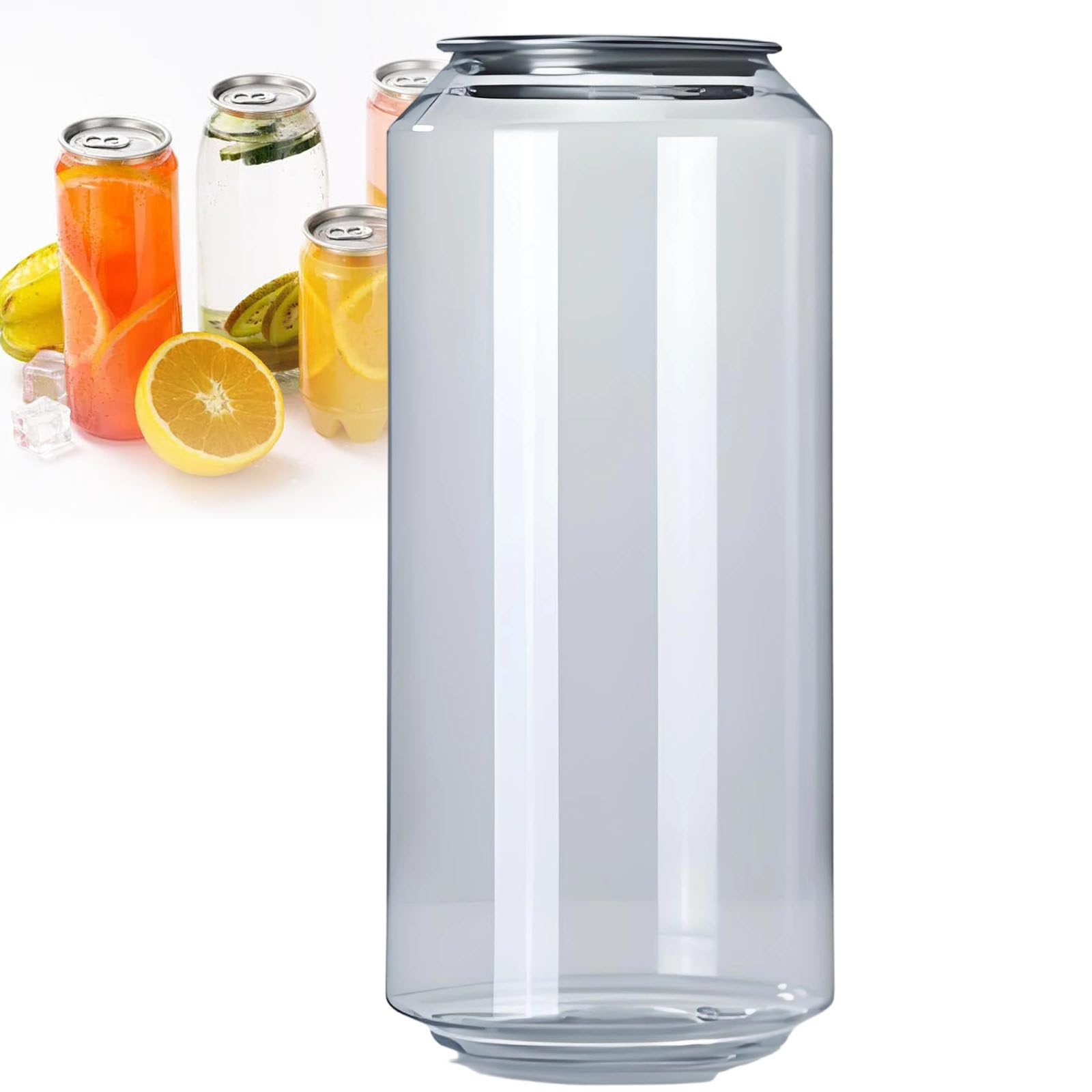 200-Pack Disposable Leakproof Plastic Can Sealer Bottles with Aluminum Caps, PET Clear Cups for Juice, Boba, Compatible with Automatic Cup Sealer 900ml