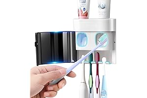 VNYIFAN Toothbrush Holder Wall Mounted with Toothpaste Dispenser