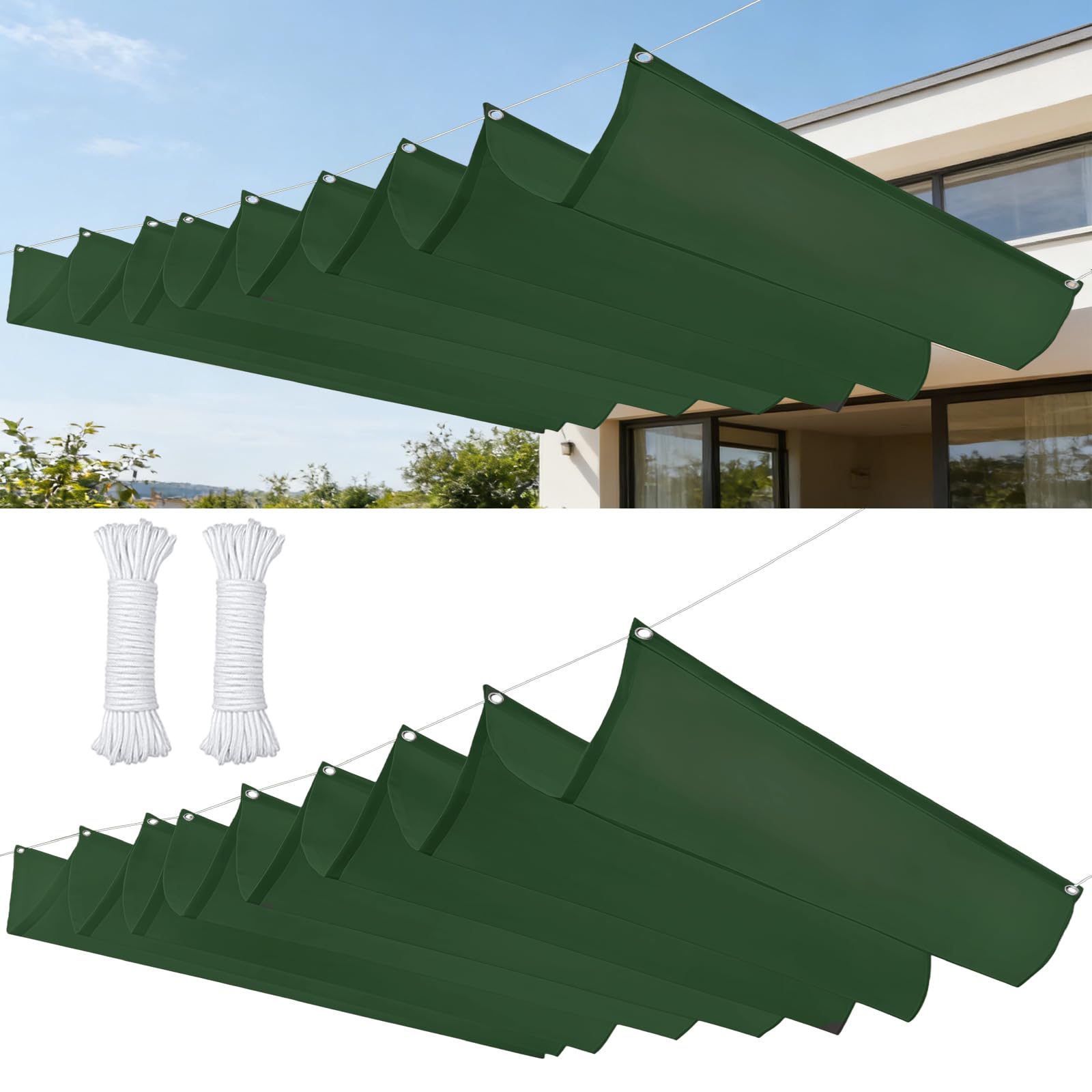 Voile électrique Housse Sune vert foncé pour grands repas de terrasse