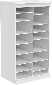 ClosetMaid Modular Adjustable Divided Storage Shelving Unit Organizer, 15.94-Inch D x 40.3-Inch H x 21.38-Inch W, White