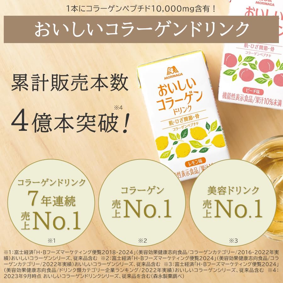 MORINAGA おいしいコラーゲンドリンク 125ml×12本 おまけ付き 反らす
