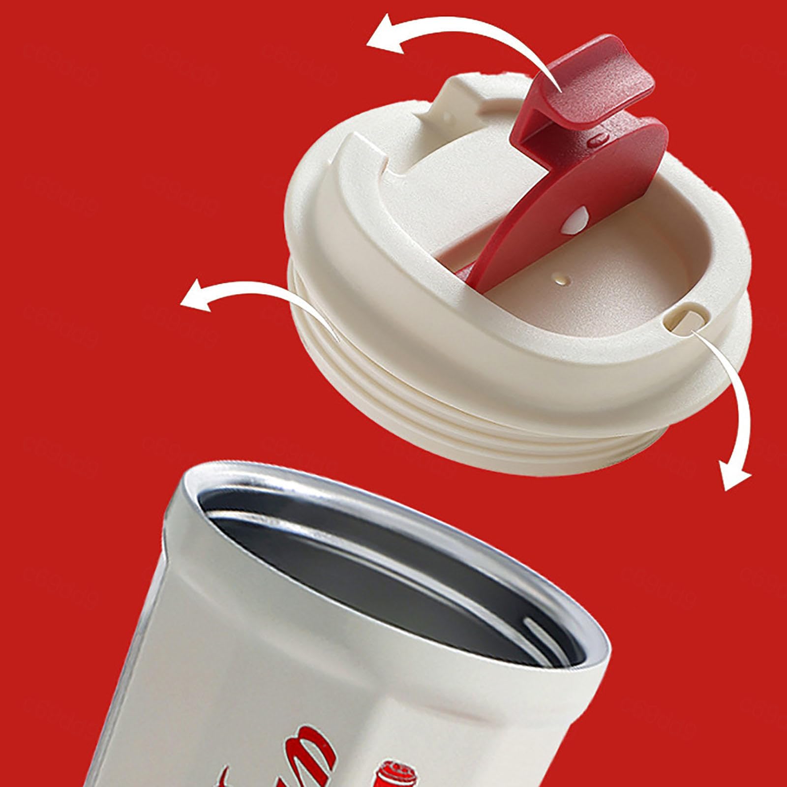 Bpa-freier Doppelwandiger Edelstahl-thermobecher 350 Ml, Pulverbeschichteter Campingbecher, Isolierter Kaffeebecherdeckel Kalte Heiße Getränke, Büro Im Freien,A
