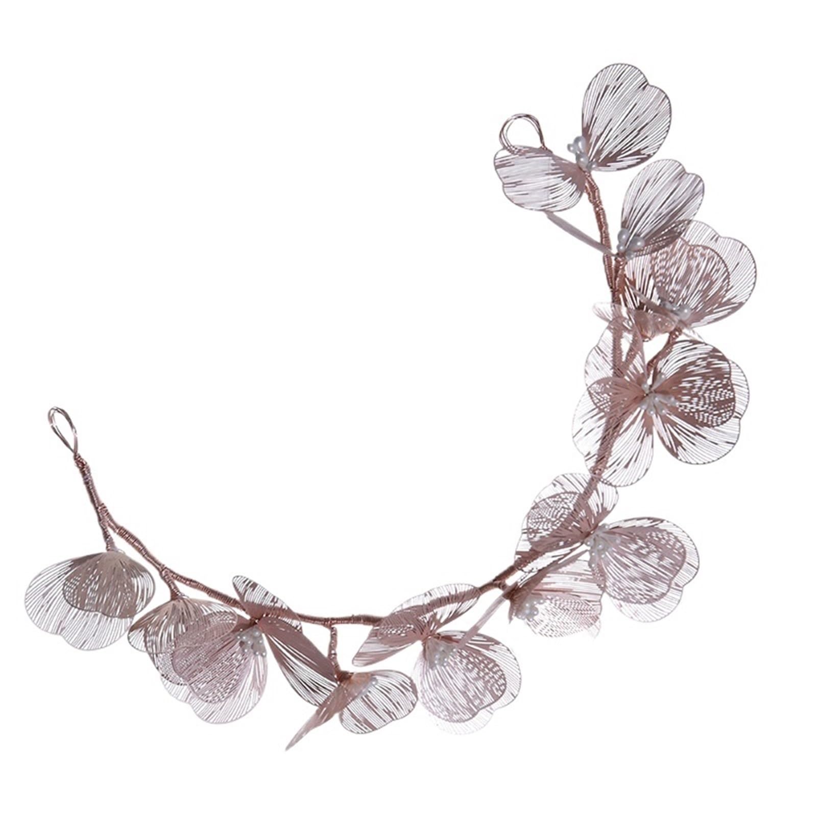 Fascia for Capelli da Sposa con Foglie e Perle for Capelli da Sposa for Le Donne Accessori for Capelli da Sposa for Feste da Sposa per Matrimonio, Festa(Rose Gold)