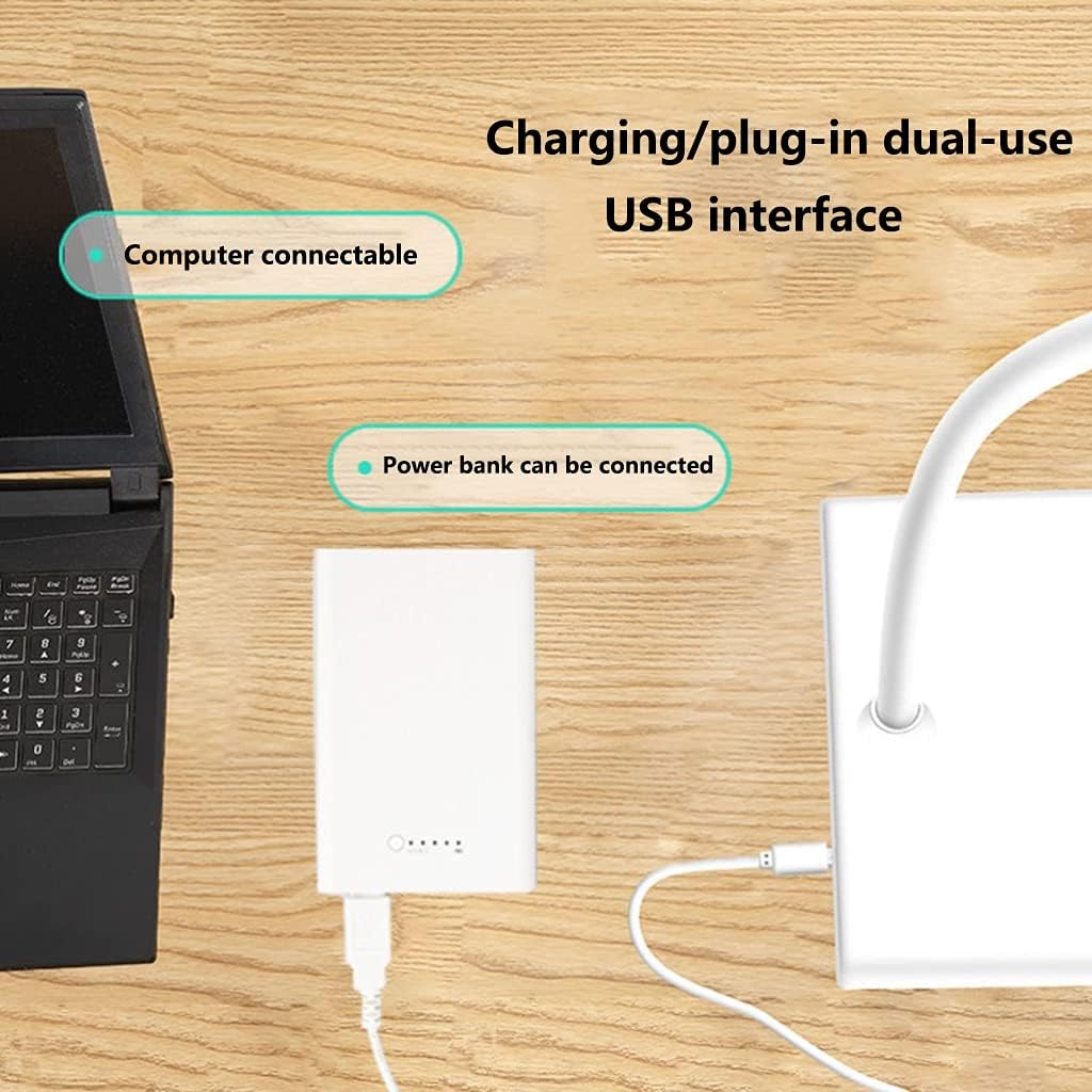 Lighting Tools LED Desk Lamp with Flexible Gooseneck 3 Level Brightness Touch Control Eye-Caring and Energy Saving for Office Bedroom Indoor (Color : White)