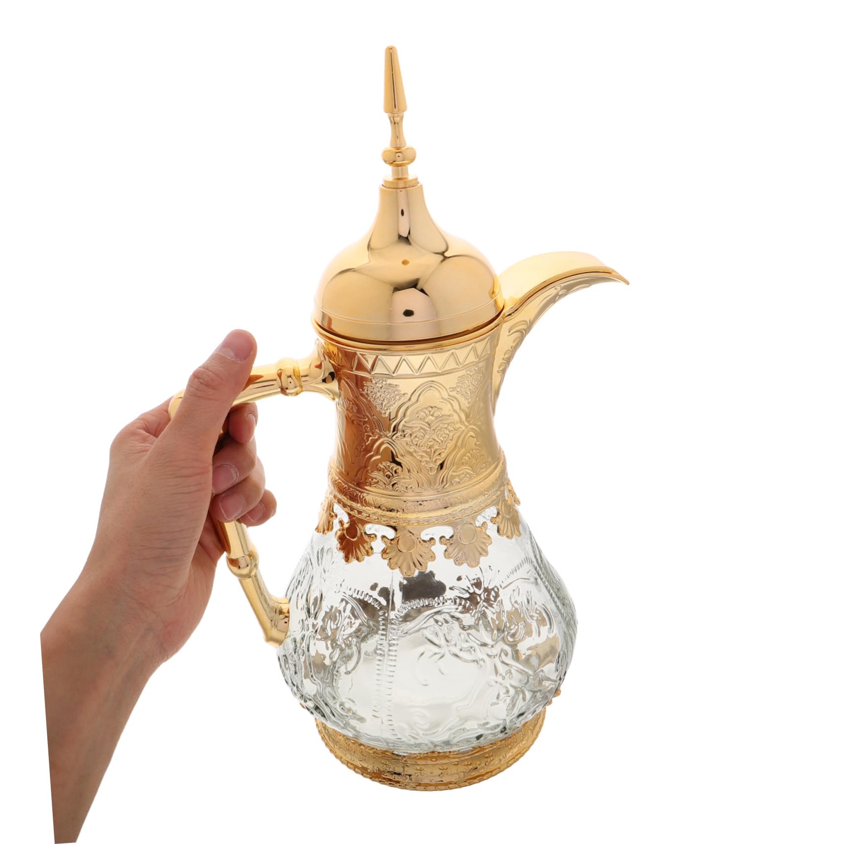 Caraffa Mediorientale in Vetro e Plastica, Bocca Ampia