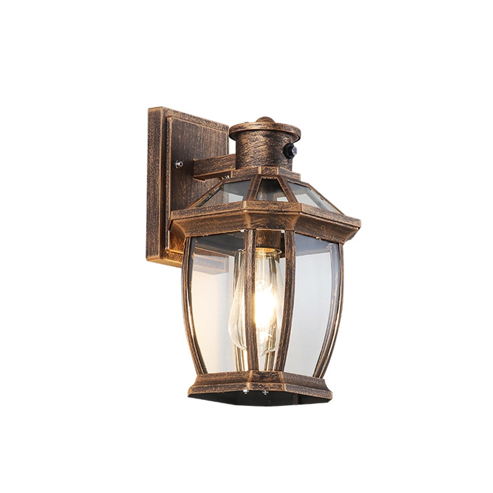 OZBMA Exterior Wall Lantern, Outdoor European Sconce, Bronze Aluminum with Clear Glass, Waterproof Porch Lamp for Villa, Patio, Facade, Balcony, Corridor, Front Gate, Garden Cottage