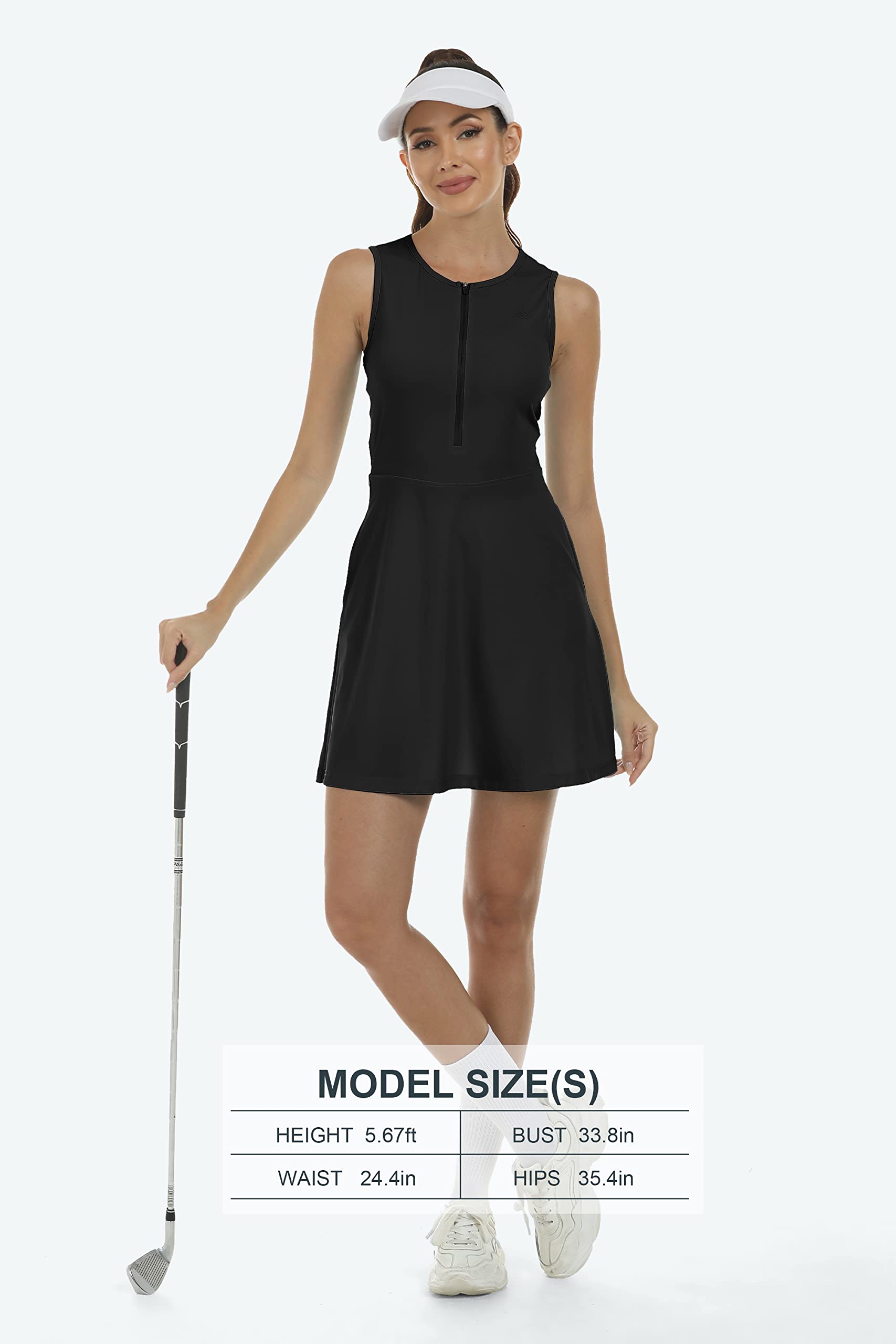 JINSHI Vestido Tenis Golf Mujer con Pantalones Cortos Vestidos Sin Mangas Deportivo para de Ejercicio Correr Entrenamiento Casual