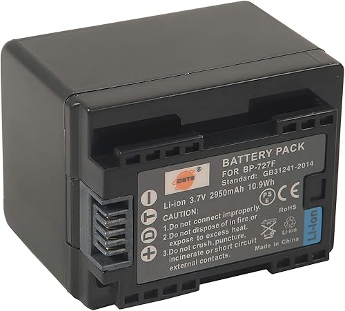 Miniatura 5 de DSTE Repuesto para batería BP-727 totalmente decodificada compatible con Canon CG-700 VIXIA HF R30 R32 R40 R42 R50 R52 R60 R62 R66 R70 R72 R300 R400
