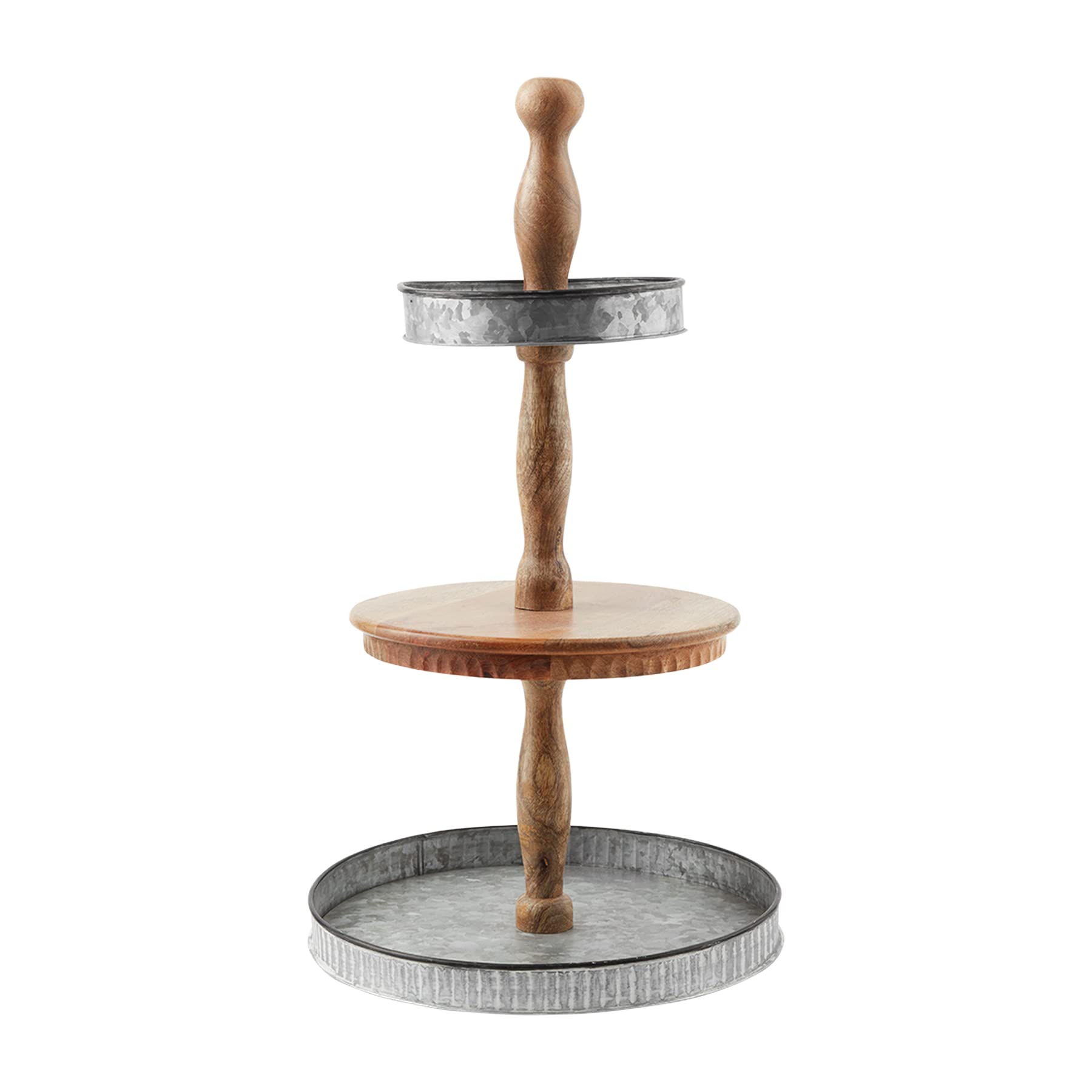 Mud Pie 40460010, braun/grau, Tortenheber aus Blech und Holz, 63,5 x 35,6 cm Durchmesser, Zinn/Mangoholz