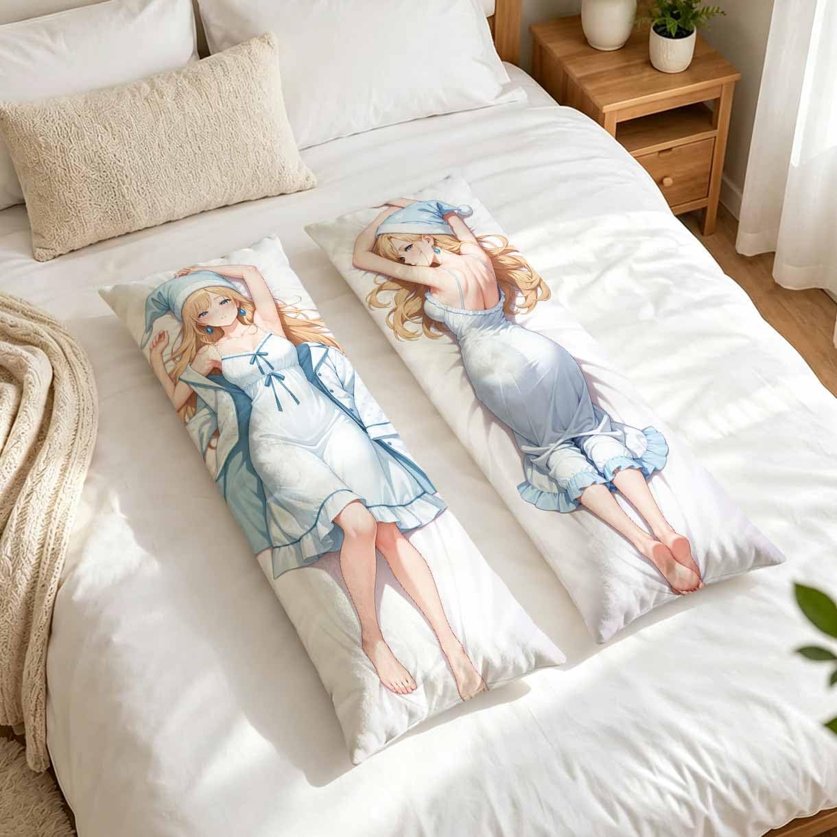 Anime Body Hug Pillow Case Cover - 50x150cm (2wt) 2-Side Print Dakimakura Cushion Cover for Sofa Home Decor