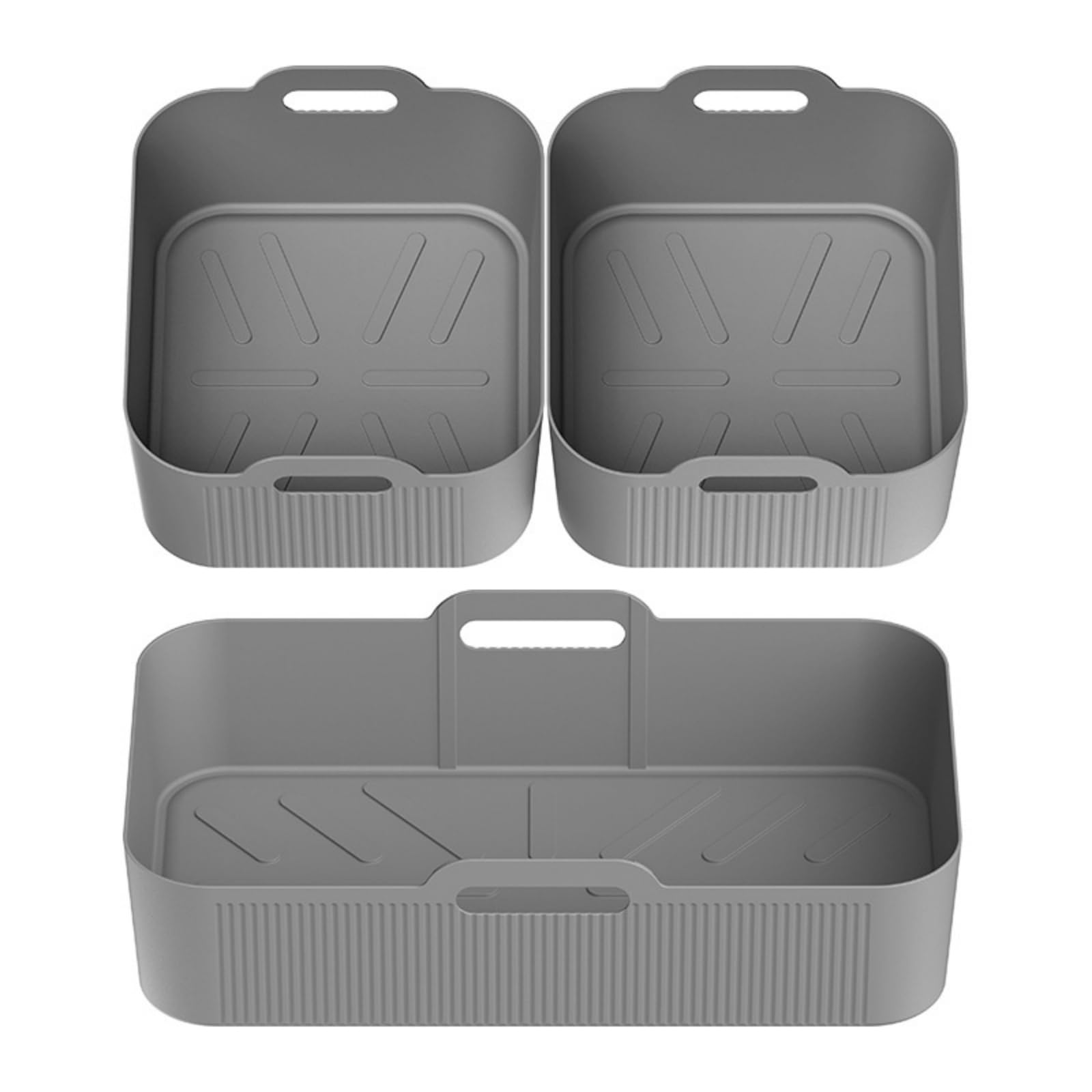 Xjdzineq 3 Piece Silicone Baking Mat Set for 10L Air Fryers Heatproof Addons Oil Reduction Cooking Answer Kitchen Products